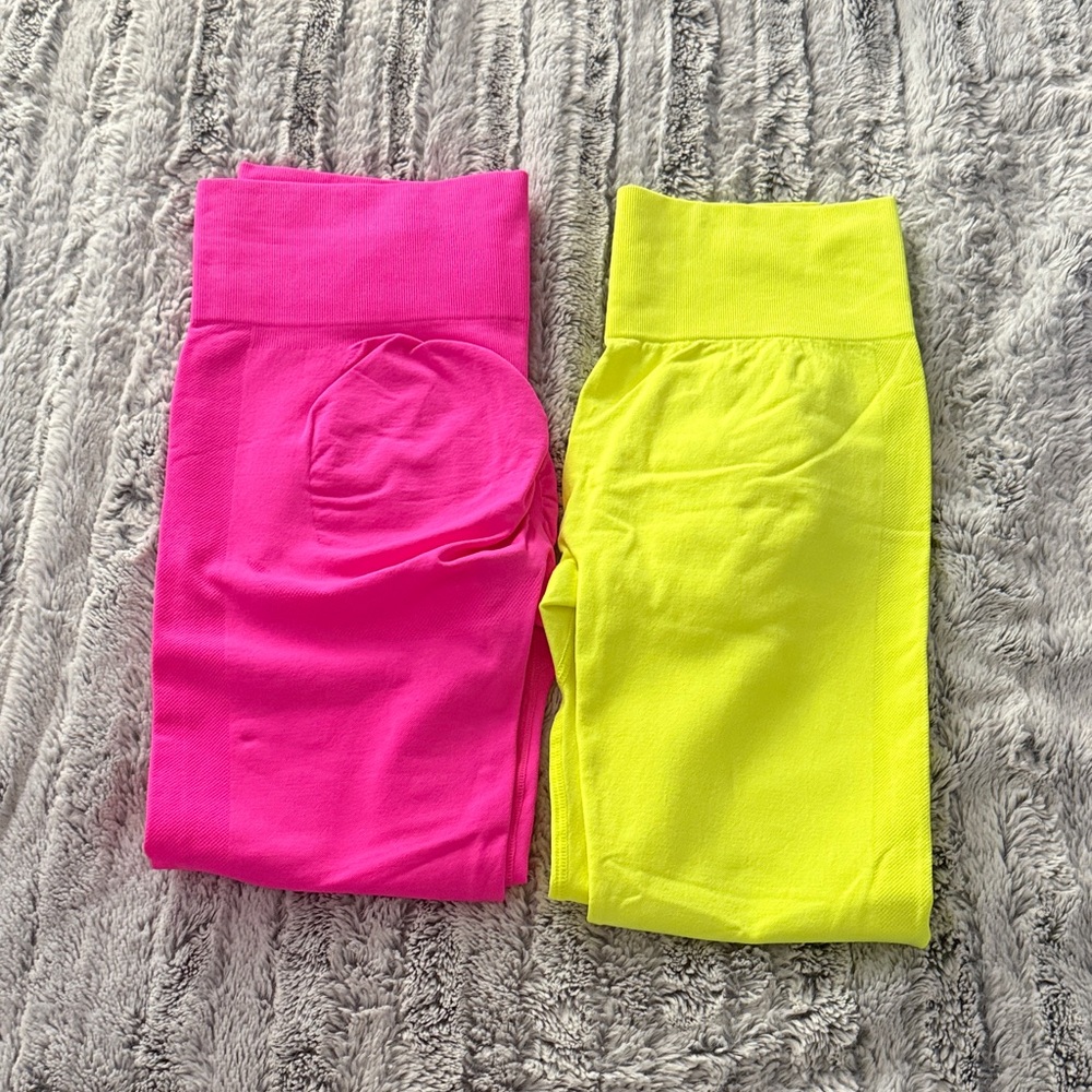Vibrant Pink and Yellow Leggings